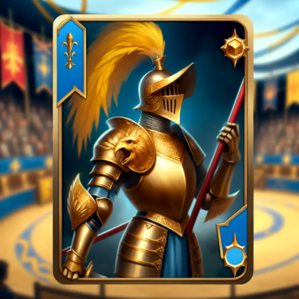 Karta Rycerz – Złoty Gryf w pełnej zbroi