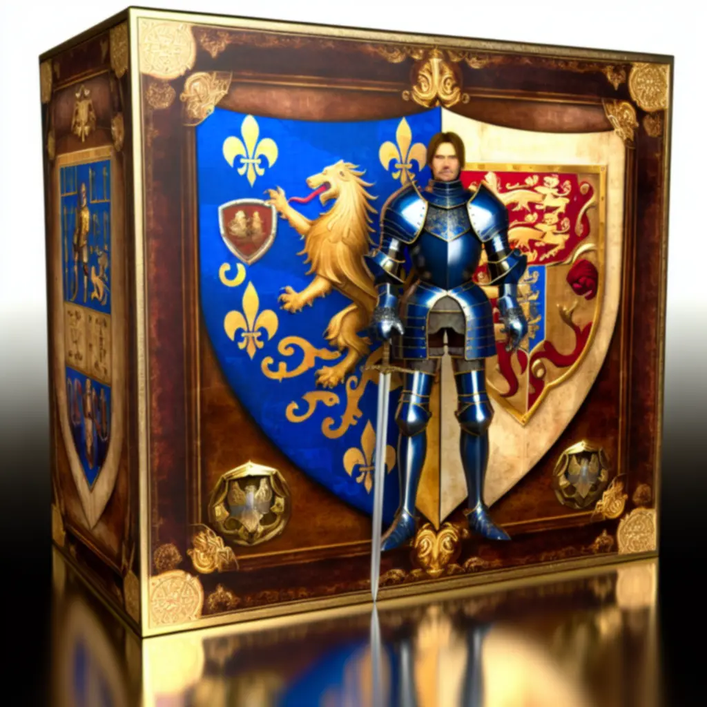 Pudełko FnmaldGame – front z rycerską ilustracją