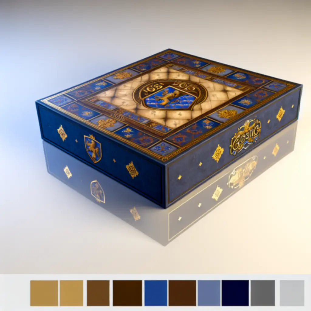 Pudełko gry FnmaldGame z królewskimi zdobieniami i herbową grafiką