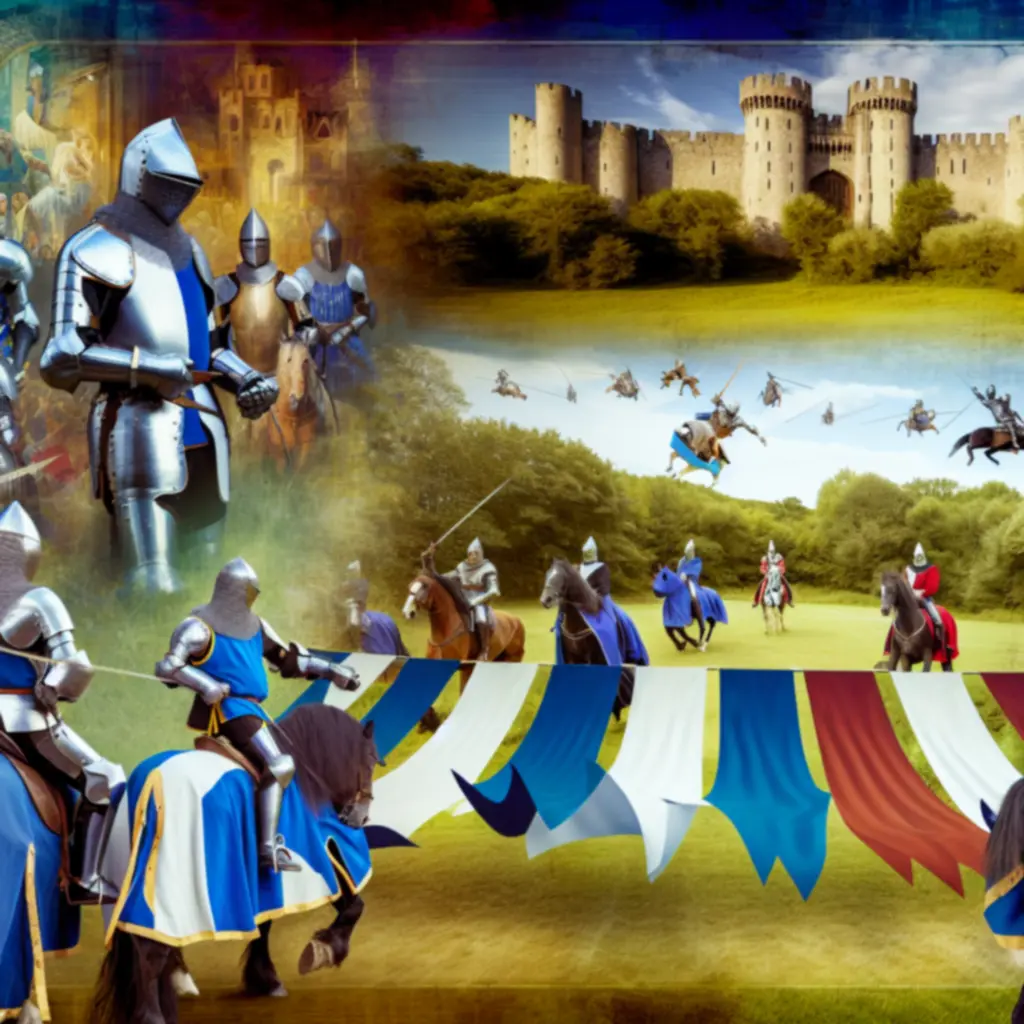 Ilustracja: rycerze rozmawiający przy stole